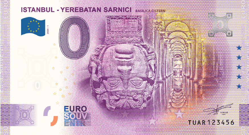 Yerebatan Sarnıcı Euro Souvenir Banknote